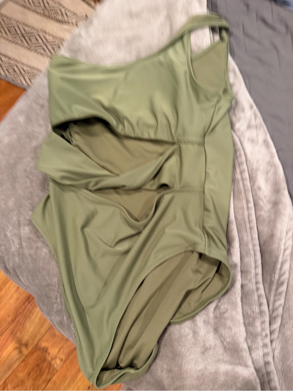 Old Navy Olive Green One-Piece Swimsuit